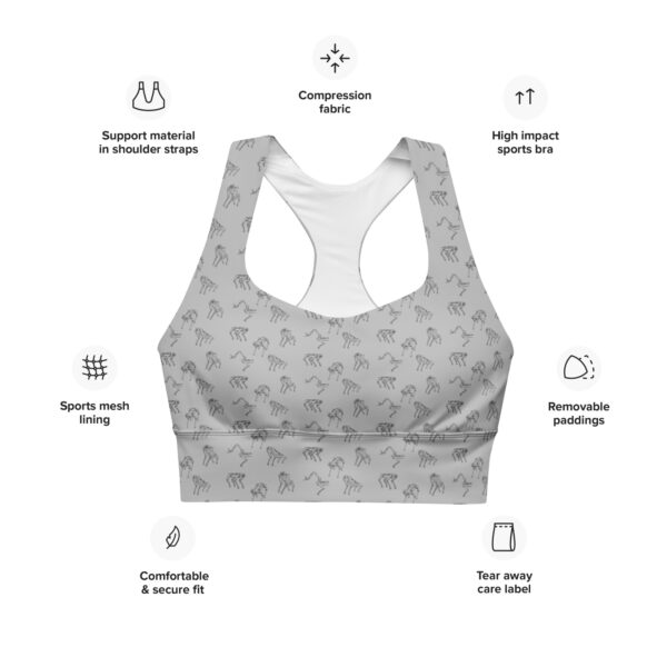 Spot Line Drawing Long Line Sports Bra - Image 4