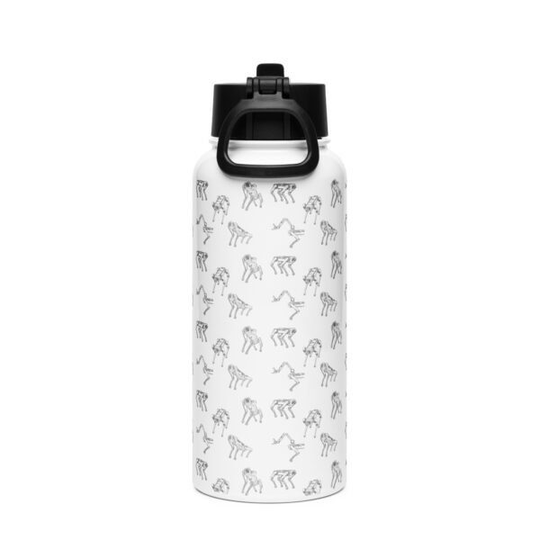 Spot Line Drawing Stainless Steel Water Bottle with Straw