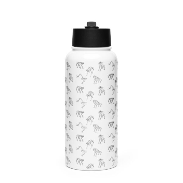 Spot Line Drawing Stainless Steel Water Bottle with Straw - Image 2