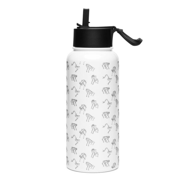 Spot Line Drawing Stainless Steel Water Bottle with Straw - Image 3