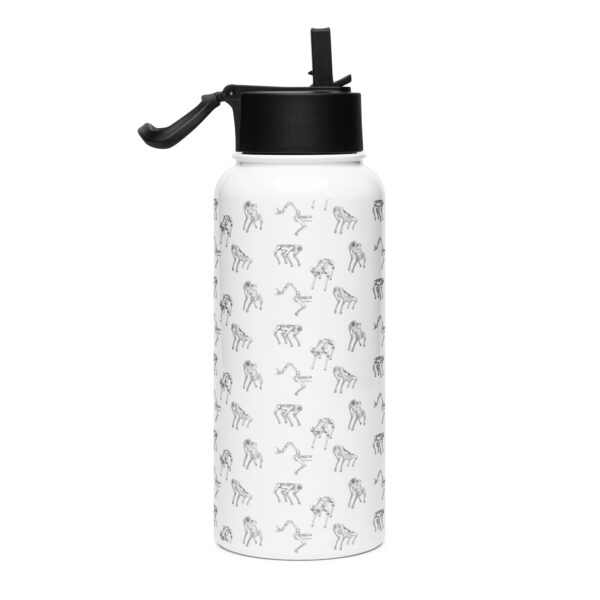 Spot Line Drawing Stainless Steel Water Bottle with Straw - Image 4